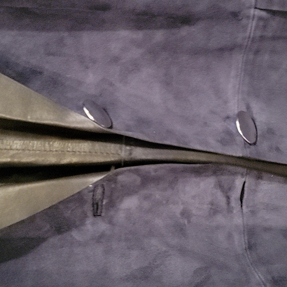 Layfette 148 Suede Leather Navy Blazer Jacket Size 8 - Picture 7 of 9